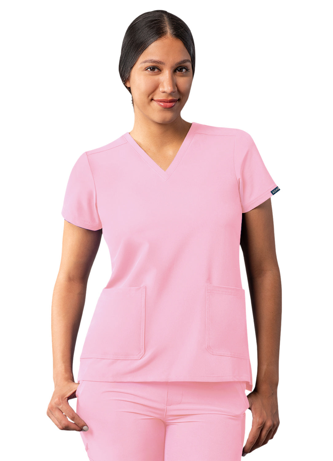 Soft Pink Modern V-Neck Top