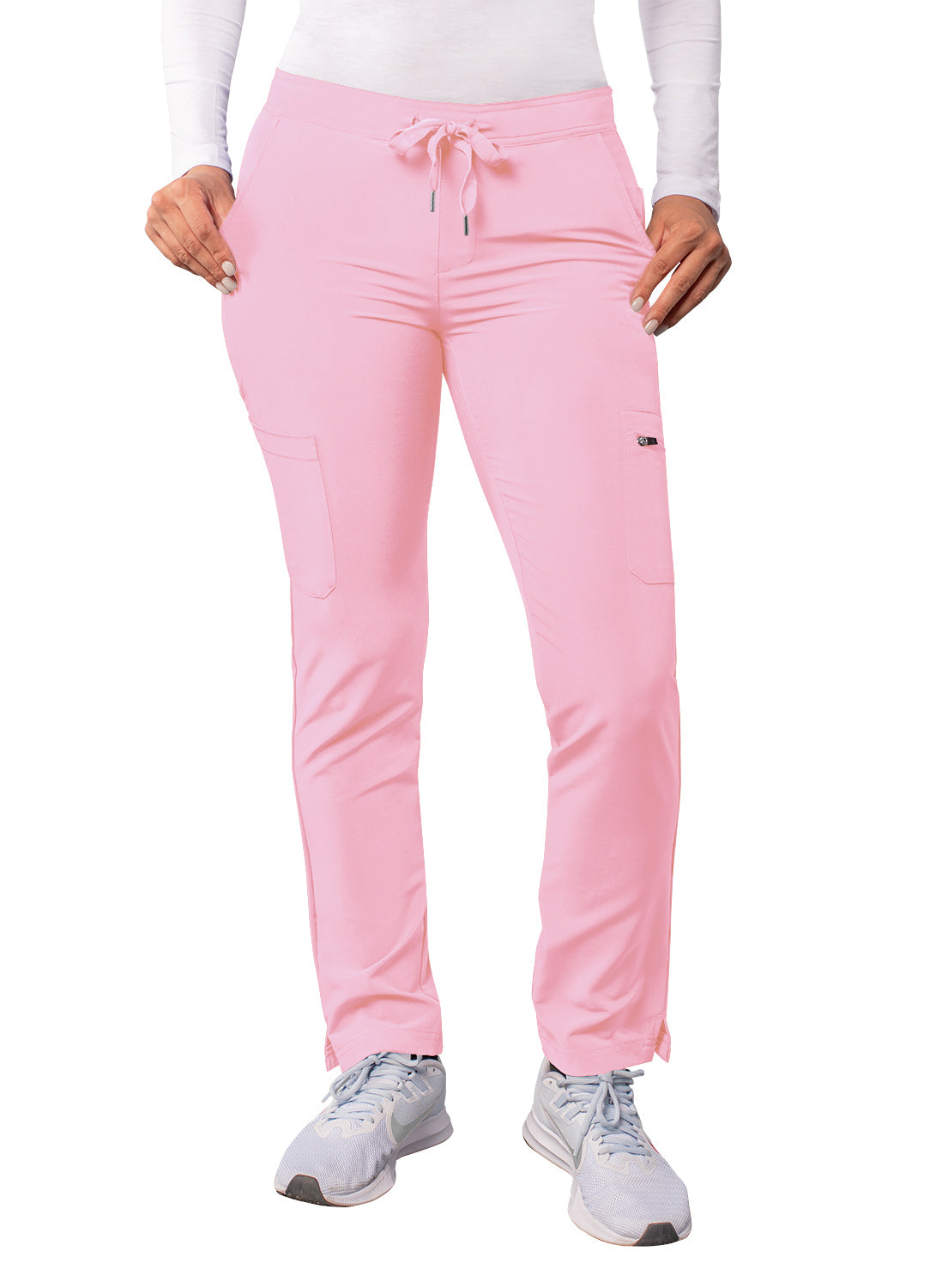 Soft Pink Women's Skinny Leg Cargo Drawstring Pant – K&H Scrub Shop LLC