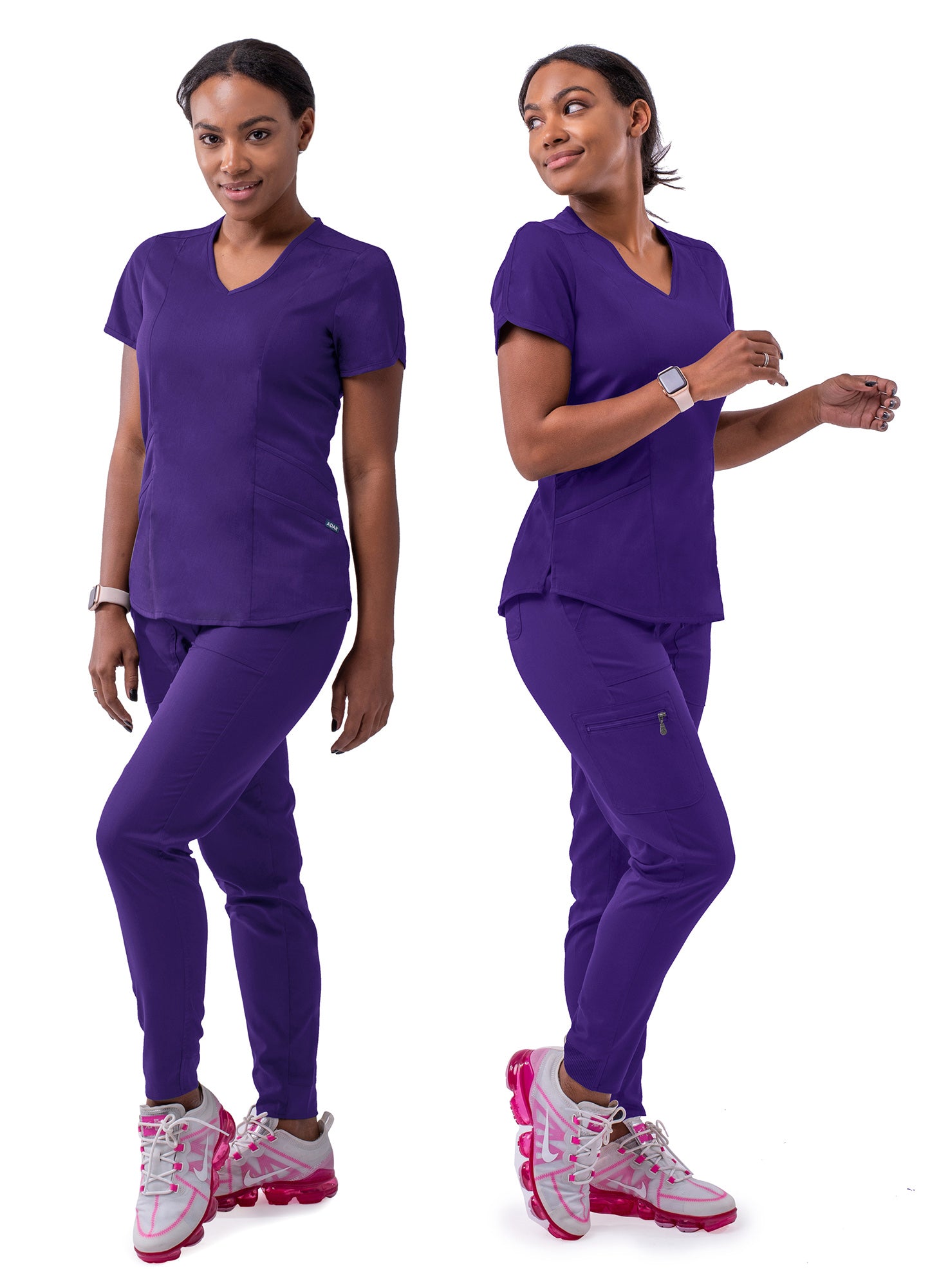 Grape Modern Athletic Jogger Scrub Set